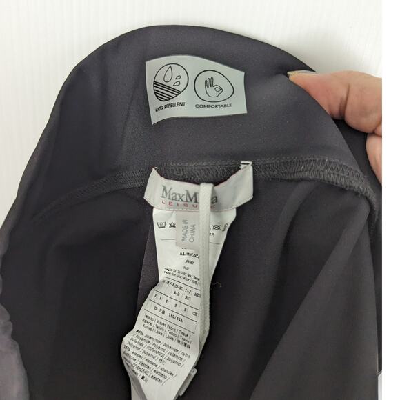 Max Mara Leisure Black Sfinge Bistretch Nylon Crop Water Repellant Small NWT - Picture 3 of 8
